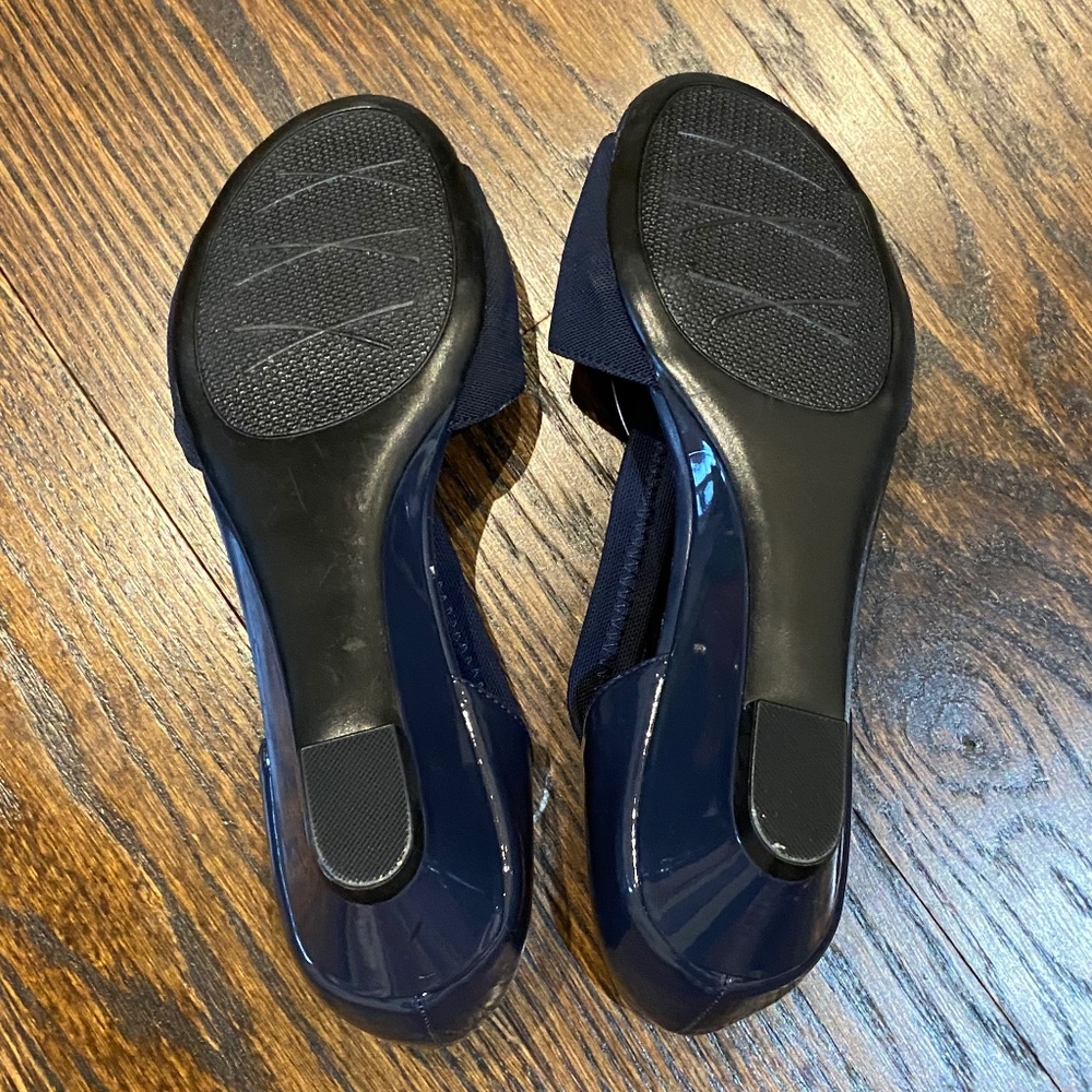Navy Wedge Sandals - Picture 3 of 6
